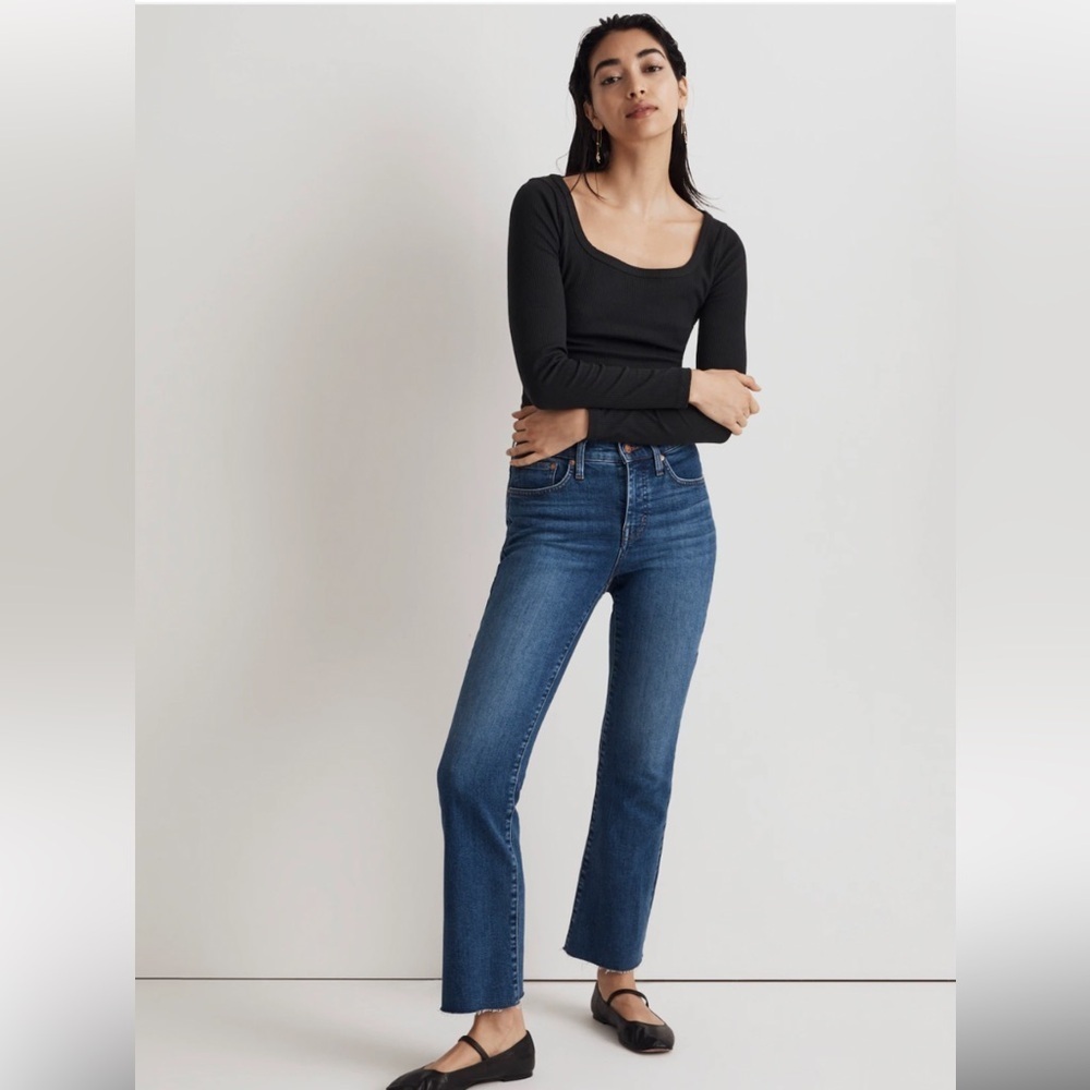 NEW Madewell Mid-Rise Kick Out Size 25P Brinton Wash
